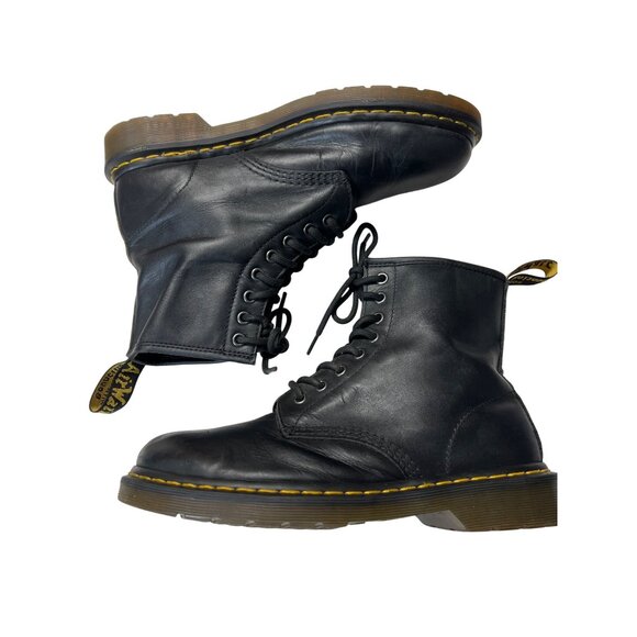 Dr Martens Shoes - Dr Martens 1460 Black Leather 8-Eye Boots Mens 9 Womens 10 AirWair Sole 42